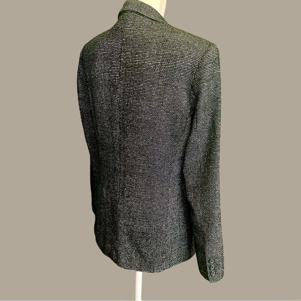 Alfani Black & White 100% Silk Tweed Button-Up Professional Work Blazer Size 8 - Picture 8 of 15